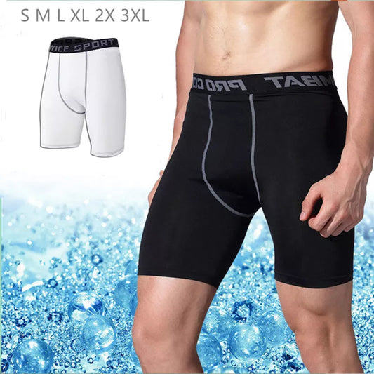 Men Sports Gym Compression Under Base Layer Shorts Tights Half Athletic Mens